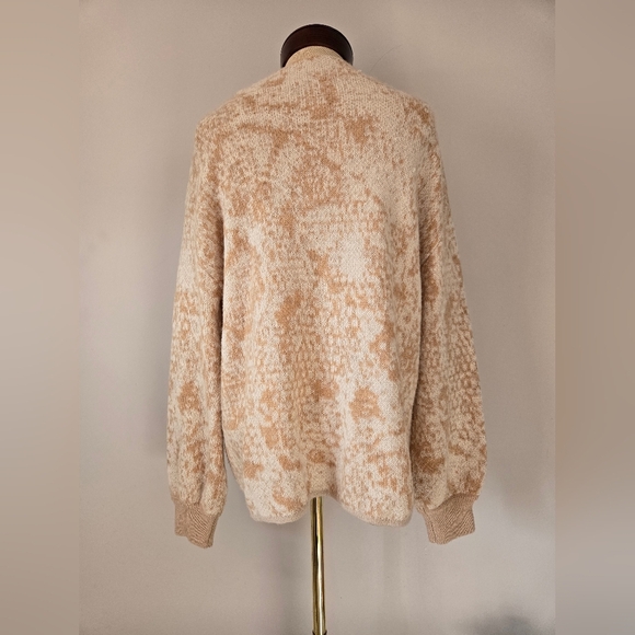 OLSEN Golden Camel Melange Cream Wool Blend Sweater. Size Large - Picture 6 of 10